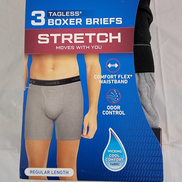 Hanes Cool Comfort Tagless 3 Pack Boxer Briefs 3X - Picture 6 of 7
